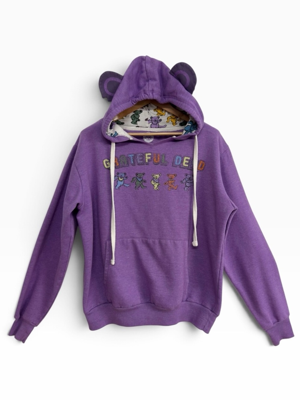 Grateful Dead Ripple Junction Dancing Bears Purple Costume Hoodie Bear Ears XL